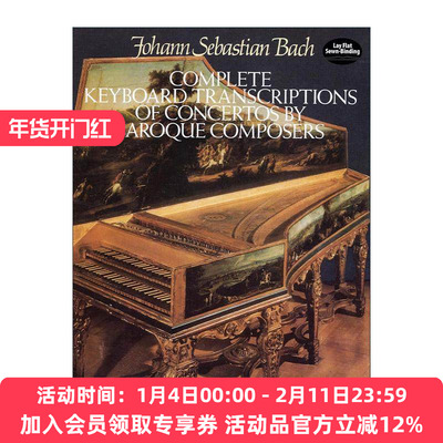 英文原版 Complete Keyboard Transcriptions of Concertos by Baroque Composers 巴洛克作曲家完整键盘转录的协奏曲乐谱 进口