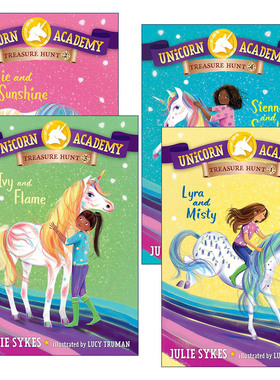 独角兽学院寻宝系列4册 英文原版 Unicorn Academy Treasure Hunt 儿童章节桥梁故事书 Julie Sykes 英文版 进口英语原版书籍