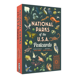 书籍 进口英语原版 周边明信片 National Parks 洛杉矶插画师Chris USA the 英文版 英文原版 Postcards Turnham 美国国家公园