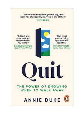 英文原版 Quit 知难而退 懂得适时退出的力量 安妮·杜克 世界扑克牌手教你学会放弃 英文版 进口英语原版书籍