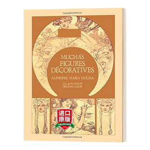Figures 书籍 饰画集 进口英语原版 英文版 Decoratives Mucha 英文原版 人物装 穆夏