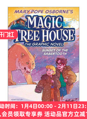 英文原版 Sunset of the Sabertooth Graphic Novel Magic Tree House 神奇树屋图像小说系列7 黄昏下的剑齿虎 进口英语原版书籍