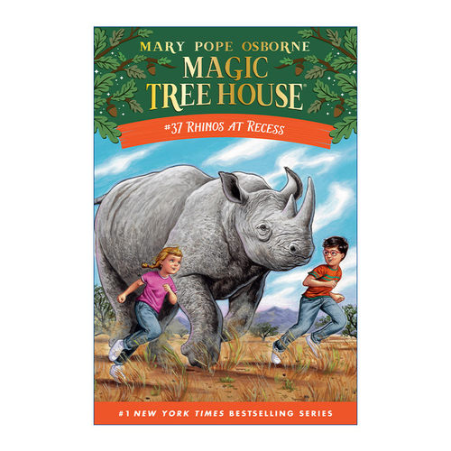 休息的犀牛  英文原版 Rhinos at Recess Mth37 神奇树屋37 精装 英文版 进口英语原版书籍