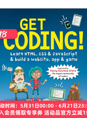 英文原版 Get Coding 编程入门1 学练结合 计算机基础自学指南 HTML CSS and JavaScript 英文版 进口英语原版书籍
