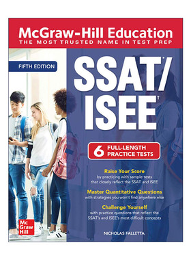 英文原版 McGraw-Hill Education SSAT/ISEE 麦格劳希尔 美国中考备考指南 第5版 英文版 进口英语原版书籍