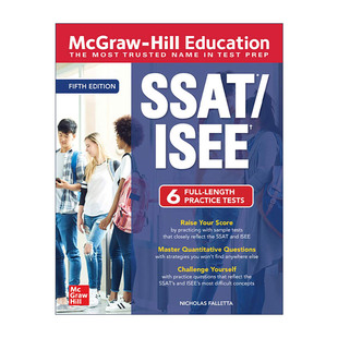 英文原版 McGraw-Hill Education SSAT/ISEE 麦格劳希尔 美国中考备考指南 第5版 英文版 进口英语原版书籍
