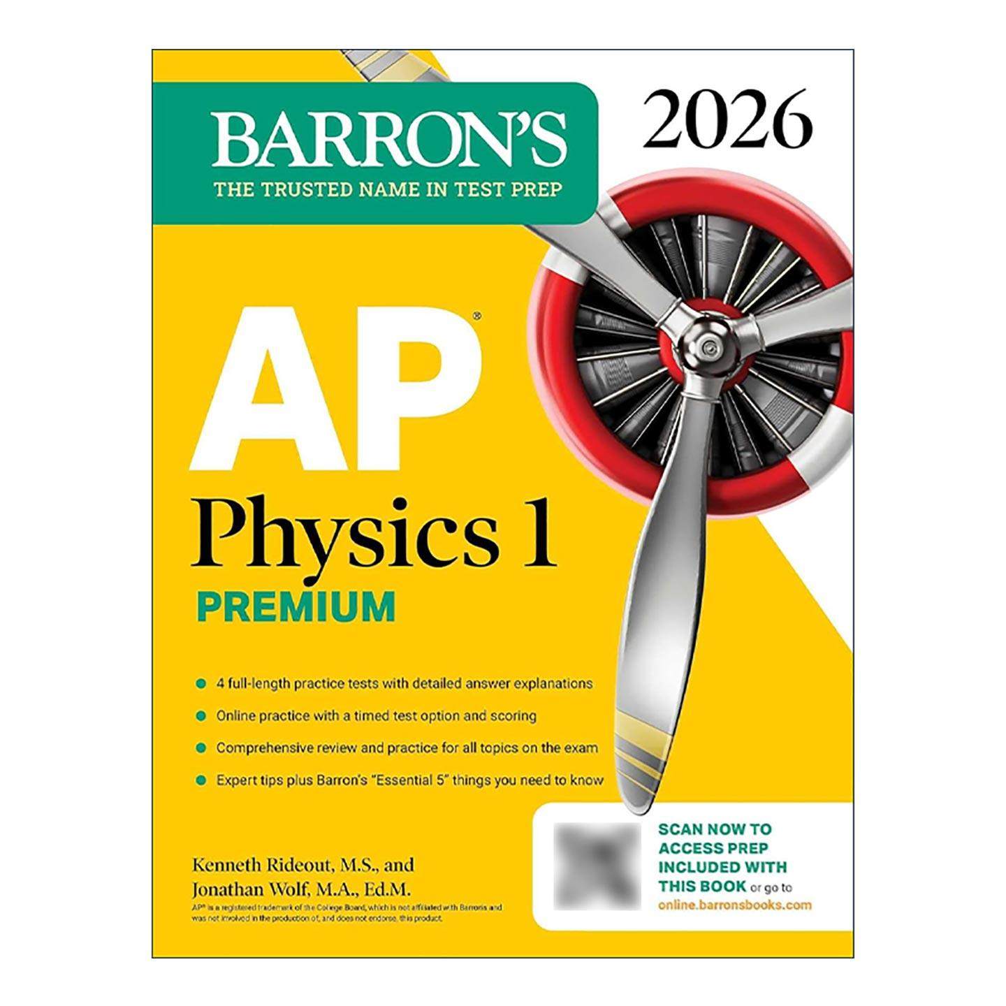 英文原版 AP Physics 1 Premium 2026 巴朗AP物理1 备考指南 高级版 4套题+综合复习+在线练习 英文版 进口英语原版书籍