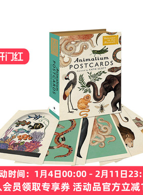 动物博物馆明信片50张 英文原版 Animalium Postcards 艺术明信片卡片 英文版 进口原版英语书籍