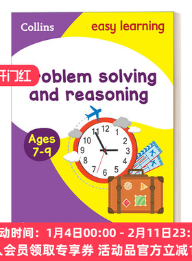 英文原版 Collins Easy LearningKS1 Problem Solving and Reasoning Ages7-9 柯林斯轻松学小学数学应用和推理练习册7-9岁 进口书