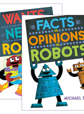 英文原版 Facts vs. Opinions vs. Robots系列2册 事实、观点和机器人/想要 需要与机器人 Michael Rex 英文版 进口英语原版书籍