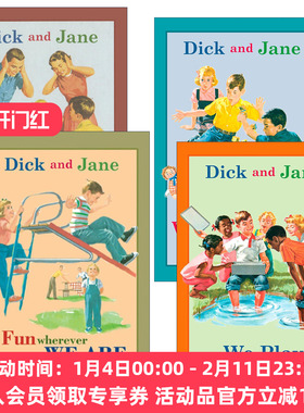 英文原版 Dick and Jane 迪克和简系列4册 儿童经典章节桥梁故事书 Grosset & Dunlap 精装 英文版 进口英语原版书籍