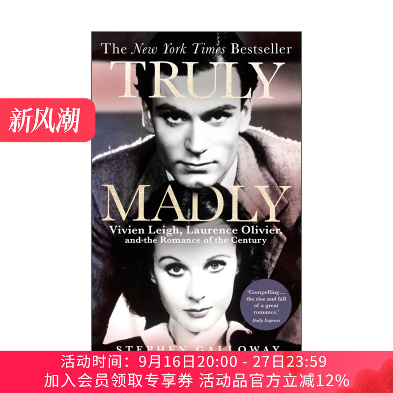 真诚而疯狂  英文原版 Truly Madly 费雯·丽与劳伦斯·奥利弗的世纪之恋 爱情传记 英文版 进口英语原版书籍