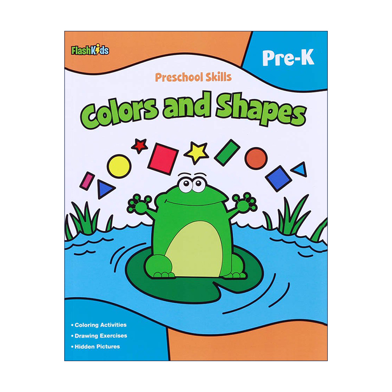 英文原版 Flash Kids Preschool Skills: Colors and Shapes 入学前技能练习册 颜色和形状 英文版 进口英语原版书籍