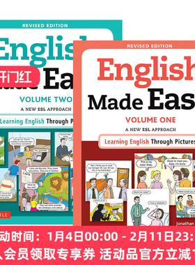 简易英语 英文原版 English Made Easy Free Online Audio 修订版 2册 一种新的以英语为第二语言/外语方法 图片学英语 英文版