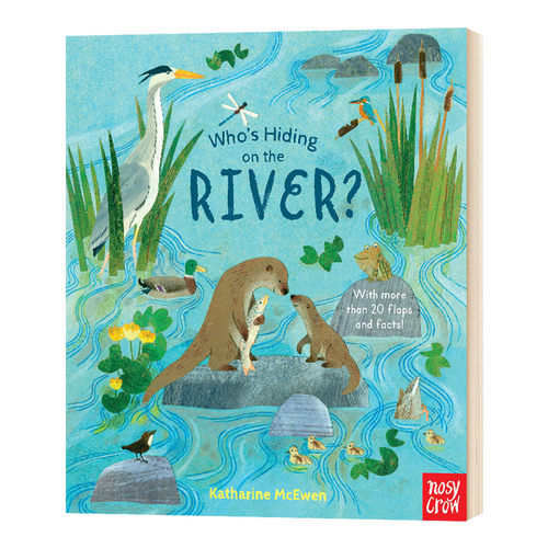 谁躲在河里 英文原版绘本 Who's Hiding on the River 幼儿英语启蒙纸板趣味翻翻书 亲子互动读物 英文版进口原版书籍