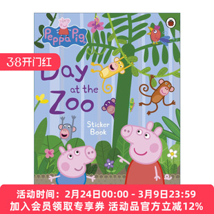 小猪佩奇贴纸书  英文原版 Peppa Pig Day at the Zoo Sticker Book 在动物园的一天 英文版 进口英语原版书籍