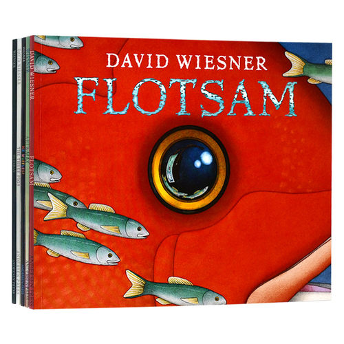 大卫威斯纳凯迪克大奖5本套装 英文原版绘本 David Wiesner 疯狂星期二 海底的秘密 三只小猪 华夫先生 英文版进口儿童英语故事书