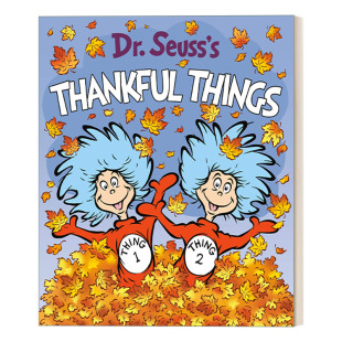 Thankful 进口英语书 英文版 低幼适龄版 Dr.Seuss 图画书 东西 Things苏斯博士感恩 猫主角 英文原版 早教纸板书 帽子里 撕不烂
