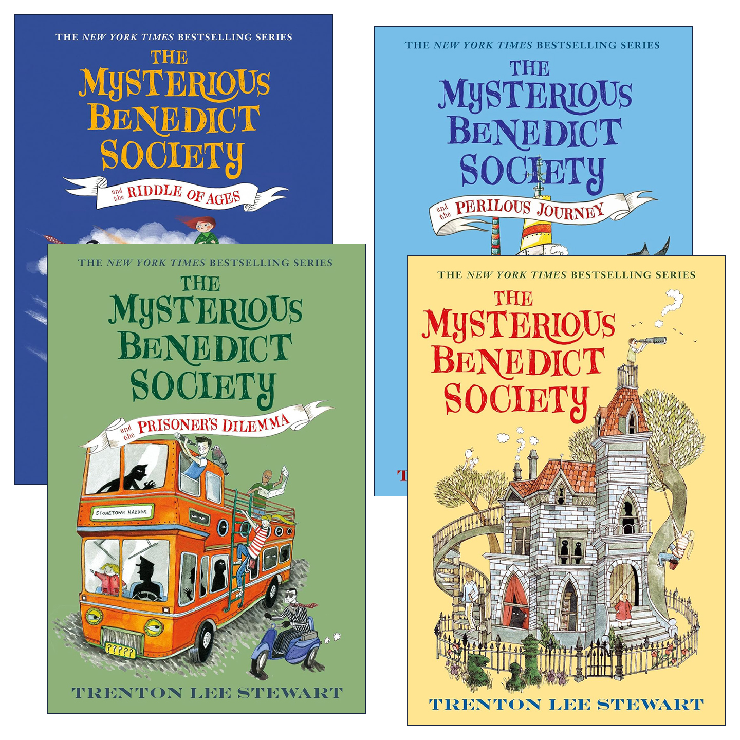 英文原版 The Mysterious Benedict Society 天才神秘会社系列1-4册 英文版 进口英语原版书籍