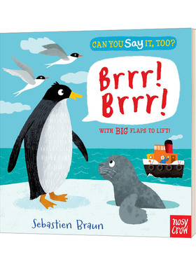 你也可以这样说吗系列 英文原版绘本 Can You Say It Too? Brrr 动物拟声词 纸板翻翻书 英文版 进口英语原版书籍