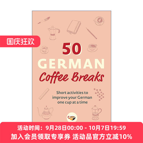 间隙时间学习德语 原版 50 German Coffee Breaks 正版 进口原版工具书书籍