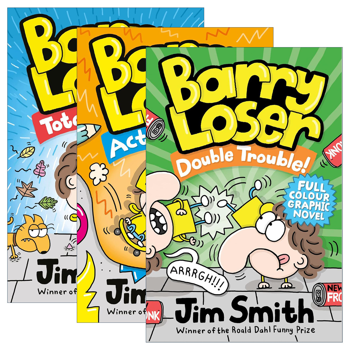 英文原版 Barry Loser 倒霉蛋巴里系列3册 彩色幽默漫画小说 十足的嬴家 动作英雄 双重麻烦 英文版 进口英语原版书籍