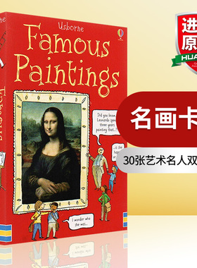 名画卡片 英文原版 Usborne Famous Painting Cards 30张双面卡片 历史艺术名人认知科普 英文版 进口英语原版书籍 可搭儿童艺术