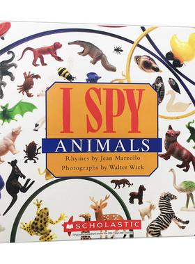 英文原版绘本 I Spy Animals 视觉大发现系列 学动物 3-5岁宝宝奇妙的视觉益智游戏书 英文版 进口英语原版书籍 全景视觉大发现