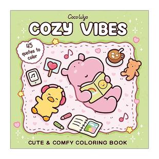 舒适 氛围 进口英语原版 Cozy 书籍 英文版 Vibes 填色着色书 英文原版 适合成人与儿童