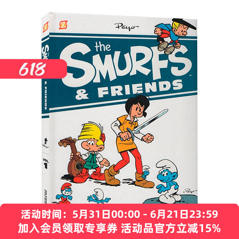 英文原版 Smurfs & Friends 蓝精灵和朋友们 精装合辑 漫画绘本图画书全彩冒险故事书 比利时漫画大师 英文版 进口英语原版书籍