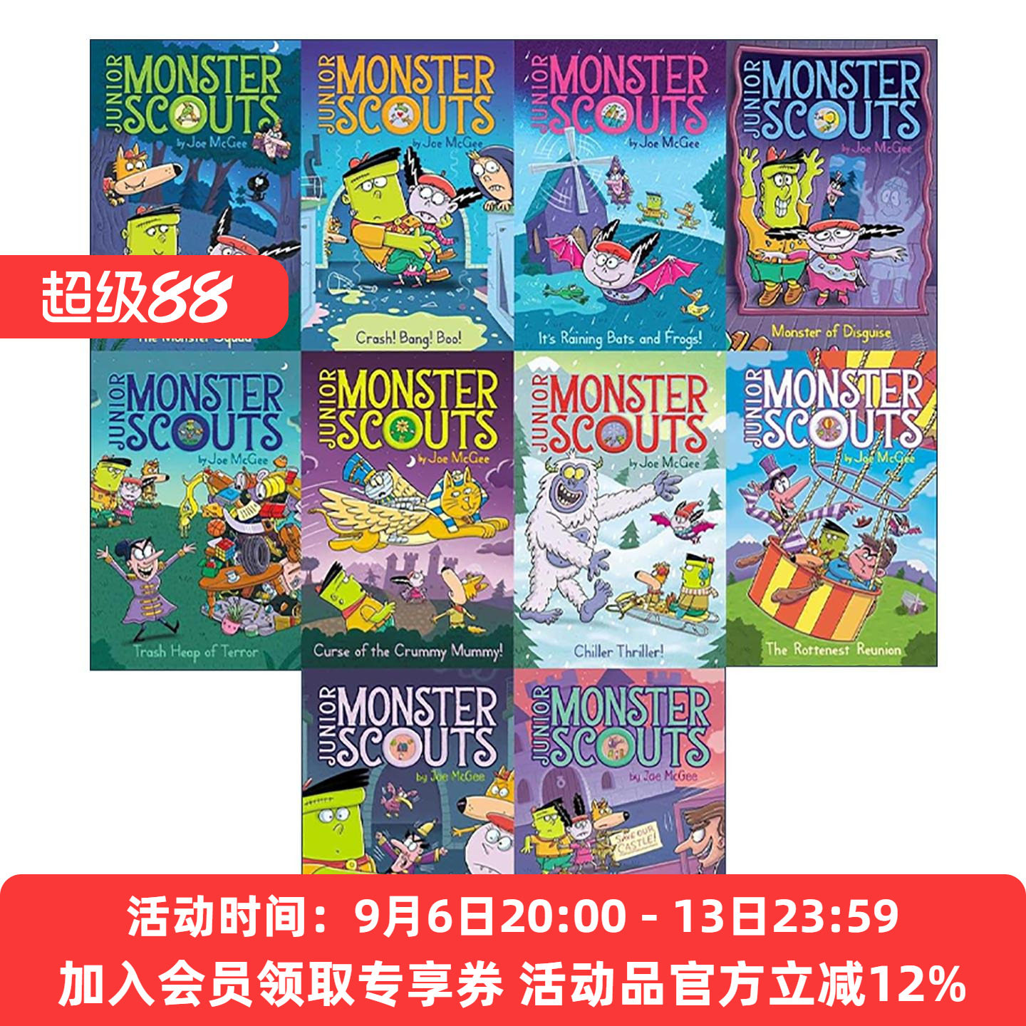 英文原版 The Junior Monster Scouts Tiny-But-Terrifying Collected Set 少年怪物童子军10册盒装 英文版 进口英语原版书籍