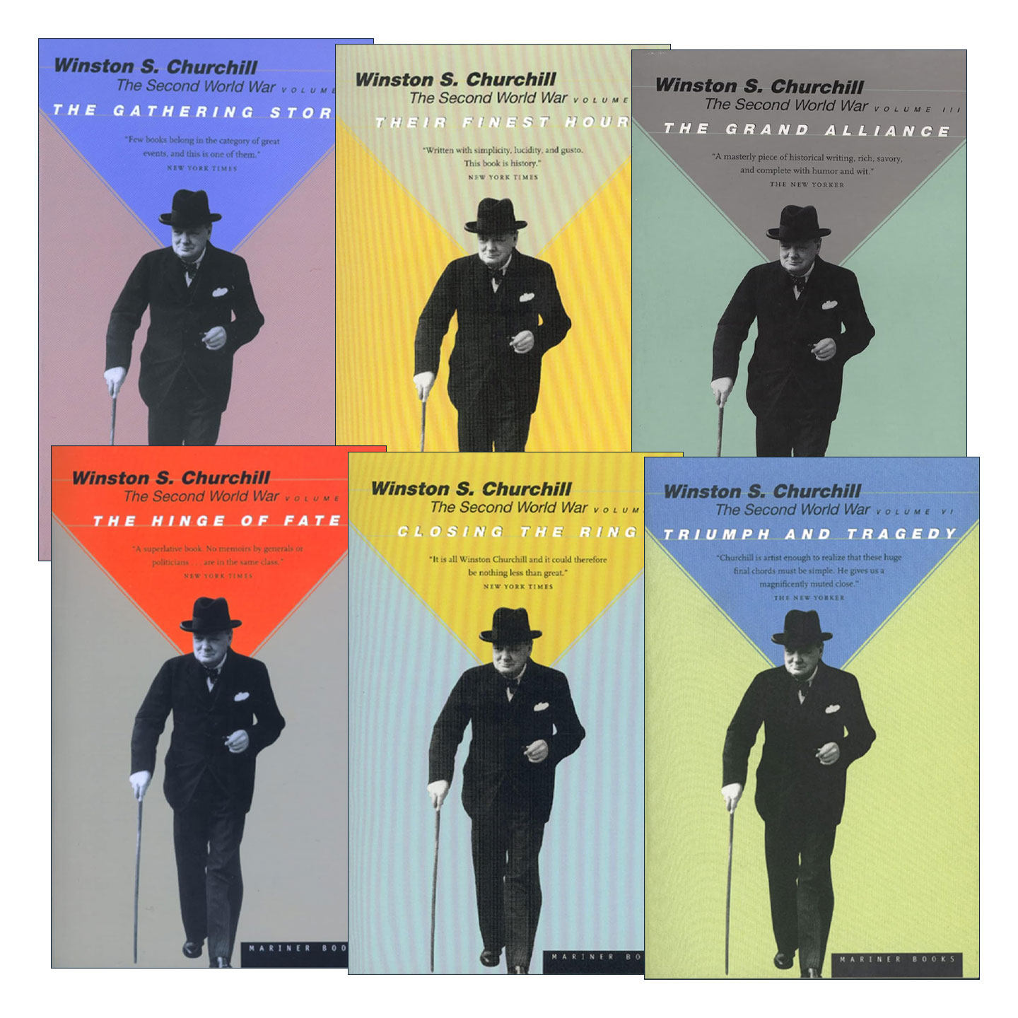 英文原版 The Second World War 第二次世界大战回忆录系列6册 胜利与悲剧 命运的关键 伟大的同盟 丘吉尔 英文版 进口原版书籍