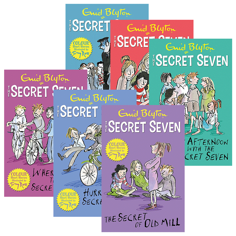 七个小神探系列6册 英文原版 Secret Seven Colour Short Stories 英文版进口儿童初级桥梁章节小说书 伊妮德布莱顿 Enid Blyton