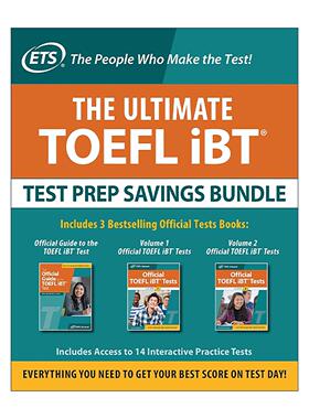 英文原版 新托福考试备考3本套装 The Ultimate TOEFL iBT Test Prep Savings Bundle 官方指南+测试卷2册 第4版 英文版 进口