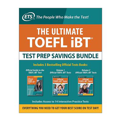 英文原版 新托福考试备考3本套装 The Ultimate TOEFL iBT Test Prep Savings Bundle 官方指南+测试卷2册 第4版 英文版 进口