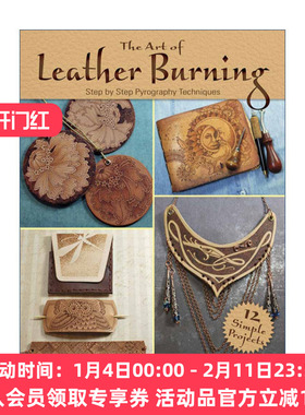 皮革燃烧的艺术 英文原版 The Art of Leather Burning  热印烙画分步插图指南 装饰设计手工艺 英文版 进口英语原版书籍