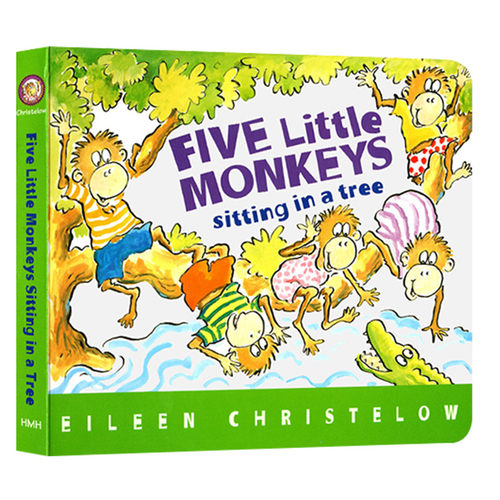 五只小猴子坐在树上 英文原版绘本 Five Little Monkeys Sitting in a Tree 廖彩杏书单 儿童英语启蒙图画故事书 英文版进口纸板书