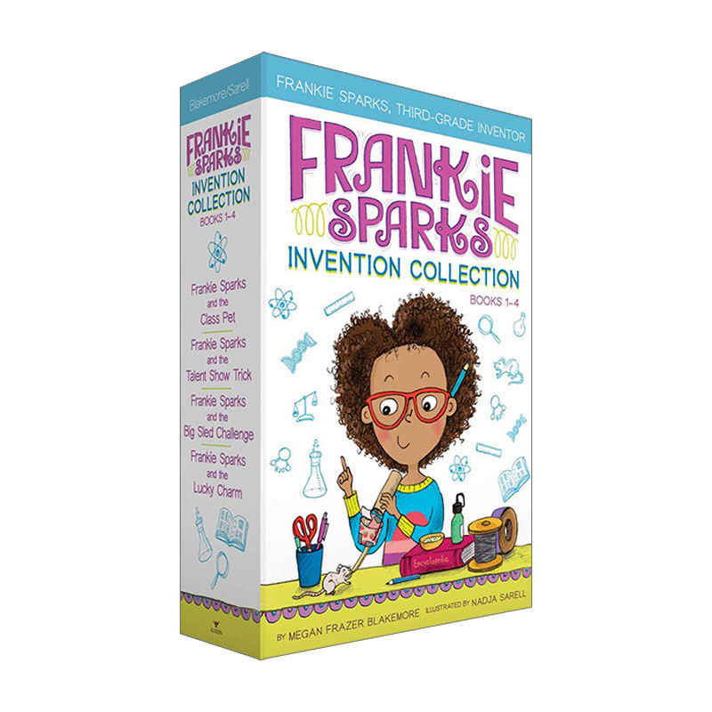 英文原版 Frankie Sparks Invention Collection Books 1-4 小小发明家弗兰基 1-4 套装 校园生活题材课外读物 进口英语原版书籍