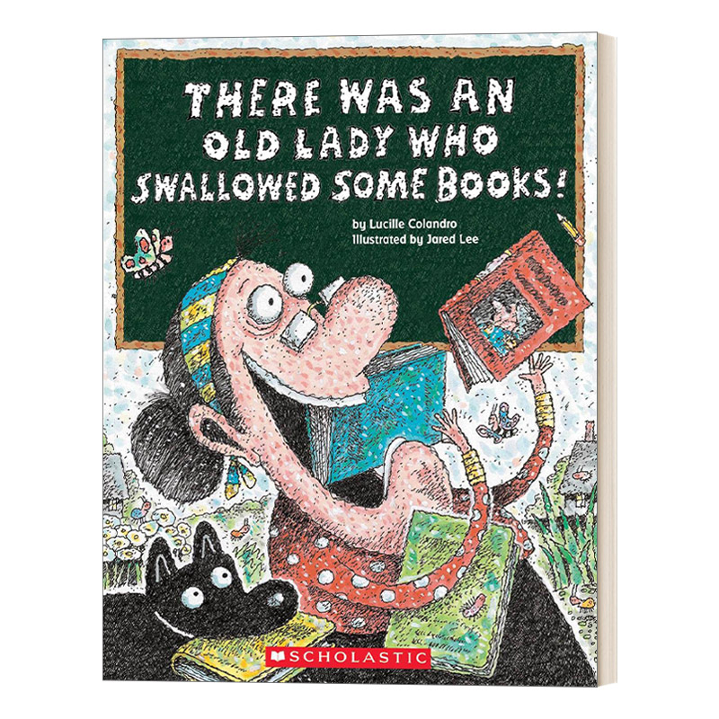 英文原版绘本 There Was an Old Lady Who Swallowed Some Books 有个老婆婆吞了一些书 英文版 进口英语原版书籍