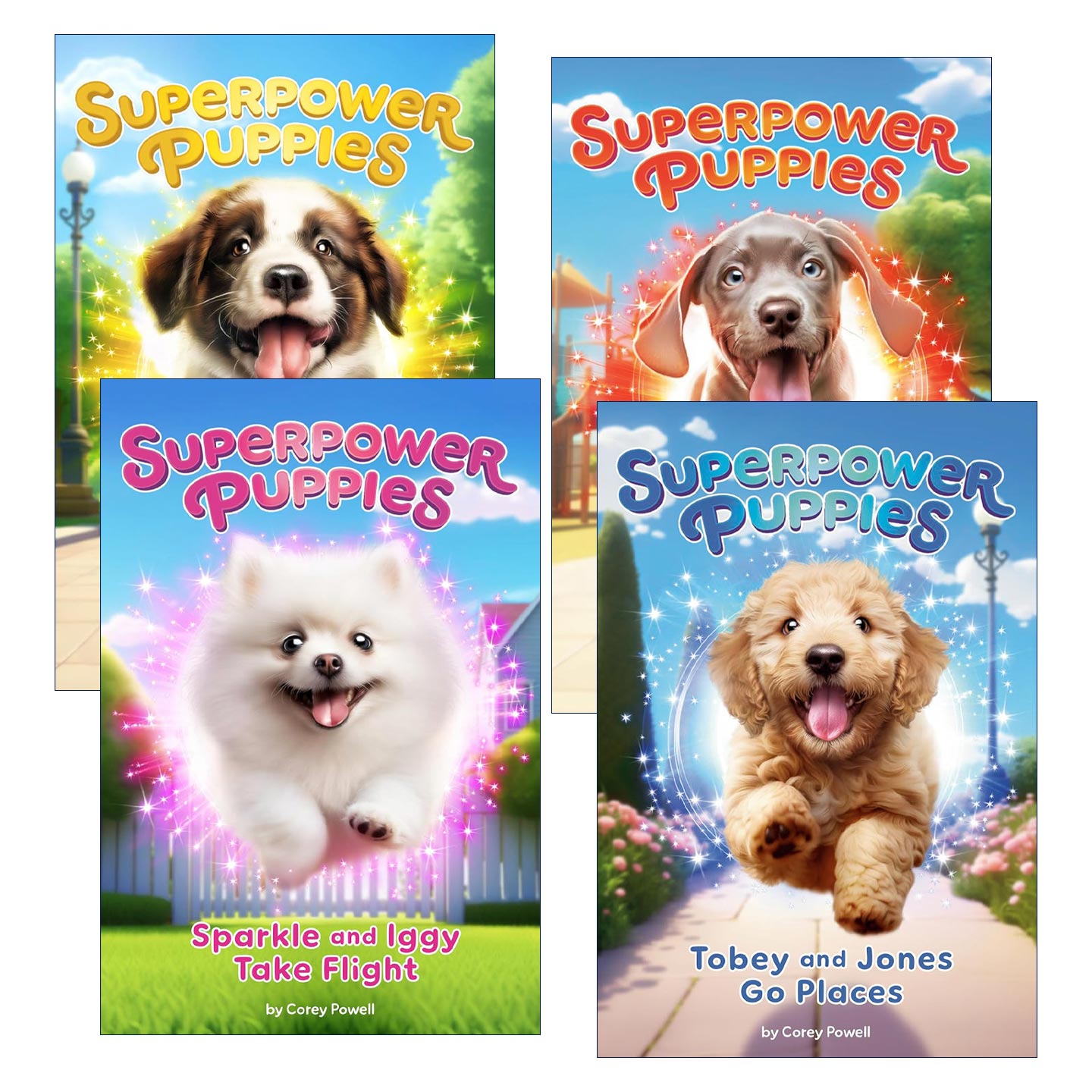 英文原版 Superpower Puppies系列4册 超能力小狗系列1234 儿童奇幻章节桥梁故事书 Corey Powell 英文版 进口英语原版书籍