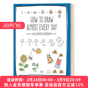 每日一个小插画 英文原版 How to Draw Almost Every Day 儿童涂鸦绘画启蒙 英文版 进口英语原版书籍
