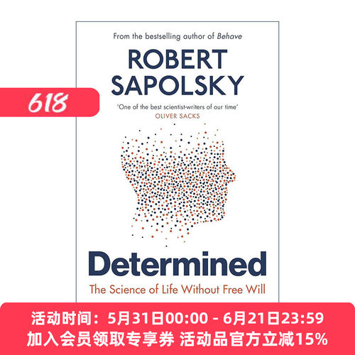 英文原版 Determined 注定 没有自由意志的生命科学 罗伯特·萨波斯基 英文版 进口英语原版书籍