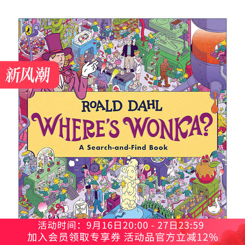 英文原版 Where's Wonka A Search-and-Find Book 找找旺卡在哪里 罗尔德·达尔系列故事活动书 查理与巧克力工厂进口英语原版书籍