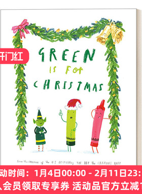 英文原版 Green Is for Christmas 绿色代表圣诞节 4-8岁儿童精装艺术插画绘本 颜色 Oliver Jeffers奥利弗杰弗斯 进口英语原版书