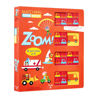 英文原版绘本 Matching Game Book Zoom 操作拉拉配对书 交通工具 儿童启蒙认知绘本 纸板书 Twirl精装 英文版 进口英语原版书籍