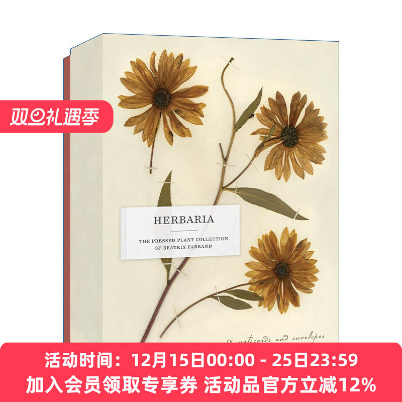 草药  英文原版 Herbaria Pressed Plant Collection of Beatrix Farr 比阿特丽克丝 法兰德的压榨植物收藏 12张卡片和信封 进口