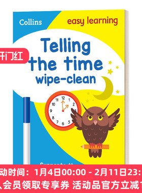 英文原版 Telling the Time Wipe Clean Activity Book 柯林斯轻松学习系列KS1 认识时间 可擦写活动书 英文版 进口英语原版书籍