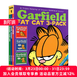 Jim Fat Pack 英文原版 加菲猫漫画 儿童课外阅读图画故事书 Davis 趣味幽默漫画 Cat 经典 三合一 进口书 英文版 Garfield