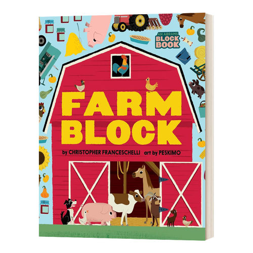 农场书 英文原版 Farmblock block系列儿童低幼绘本 翻翻书 纸板书 英文版 进口英语原版书籍