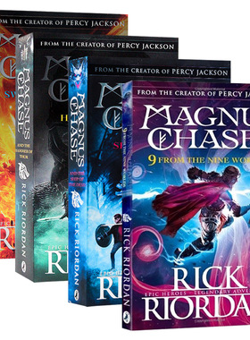 马格纳斯与仙宫之神4册 英文原版科幻小说 Magnus Chase 马格纳斯与北欧神话 夏日之剑 雷神之锤 死亡之舟 波西杰克逊 英文版
